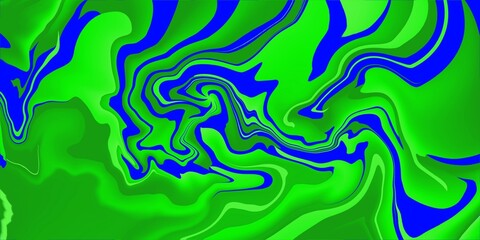 Abstract blue and green wavy background,  green abstract liquify background.