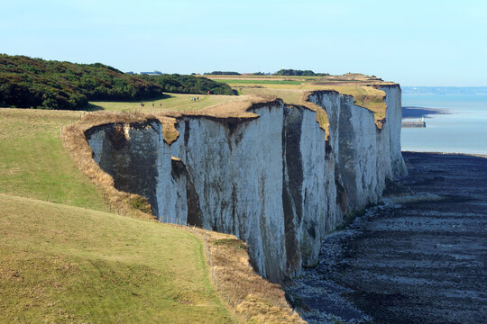 Coastal path on the Ault cliffs in Picardy coast