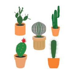 Deurstickers Cactus in pot cactus houseplant icon