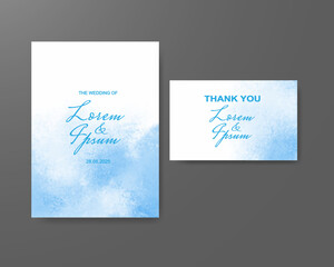 Fototapeta premium Wedding invitation with abstract watercolor background
