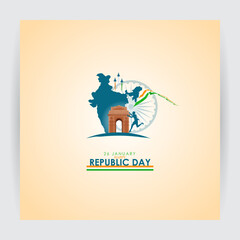 Vector illustration of Happy Indian Republic Day 26 January