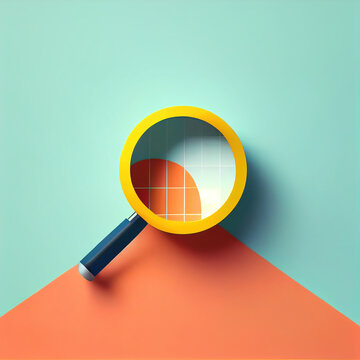 magnifying glass with graph icon zoom lens design web search	