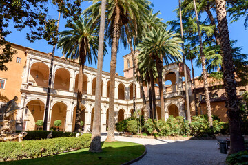 Naklejka premium Garden of Palazzo Venezia palace in Rome, Italy