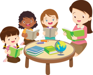 back to school with kids reading book education happy children concept