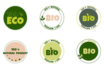Organic Products Labels. Label for GMO.Organic.Healthy food.Organic icon.Organic cosmetics.Non-GMO label.Eco food.Vector illustrations for products package. Ecology icon.100% Natural product.