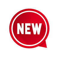 New, speech bubble, icon design. Flat style banner. Vector illustration.
