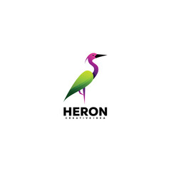 heron logo design gradient color