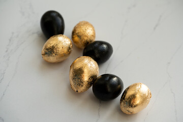 Easter golden and black eggs
