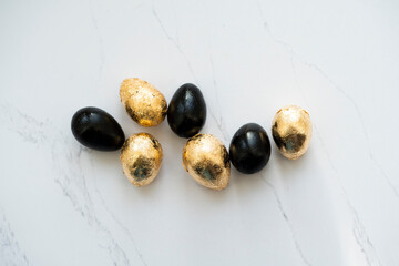 Easter golden and black eggs