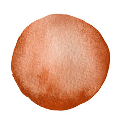 Round brown watercolor stain, decorative element