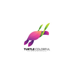 turtle logo colorful design gradient vector