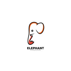 head elephant logo illustration template