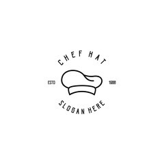 vintage chef hat logo template icon