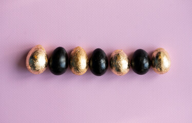 Easter golden and black eggs