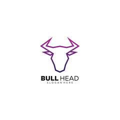 Obraz premium head bull design line art logo gradient color