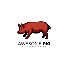 pig logo vector template illustration design