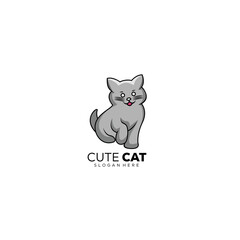 Obraz premium cute cat design template illustration