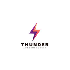 thunder logo template illustration design