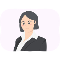 Professional Business Women Employment Avatar Short Hair Character