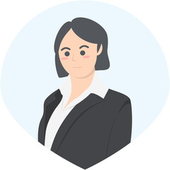 Professional Business Women Employment Avatar Short Hair Character