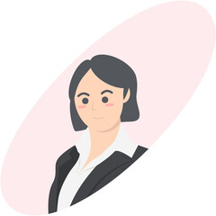 Professional Business Women Employment Avatar Short Hair Character