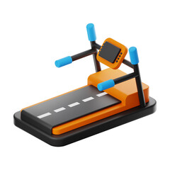Premium fitness treadmill icon 3d rendering on isolated background