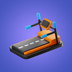 Premium fitness treadmill icon 3d rendering on isolated background