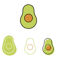 Avocado icon in line style isolated on white background.