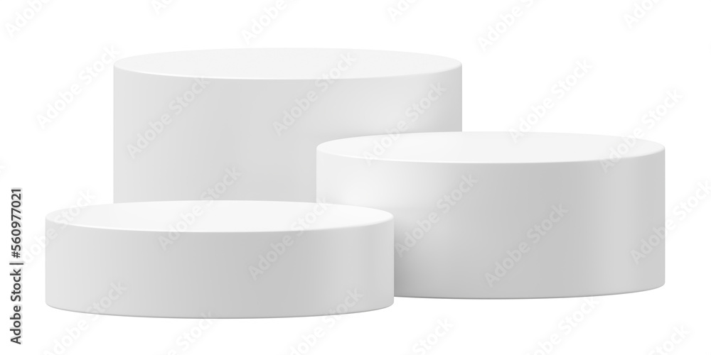 Poster Modern white product stage display scene 3d podium png background of minimal geometric platform base or empty presentation round stand mockup and blank premium show pedestal soft clean floor concept.