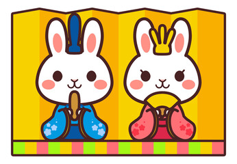 ひなまつり　兎　イラスト素材
