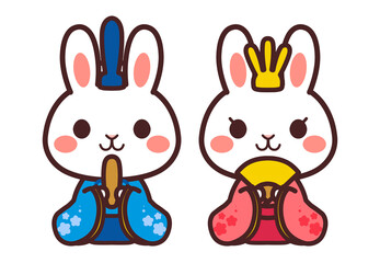 ひなまつり　兎　イラスト素材