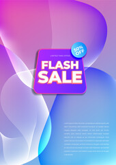 Modern gradient vertical sale poster template. Flash sale background. Big sale banner template design with colorful gradient