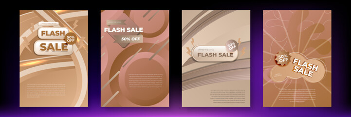 Soft pastel beige skin earth tone flash big sale banner template design poster