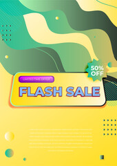 Modern colorful flash sale poster background