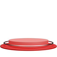 red round podium with ring 3D illustration