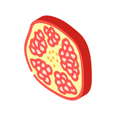 cut whole pomegranate isometric icon vector. cut whole pomegranate sign. isolated symbol illustration