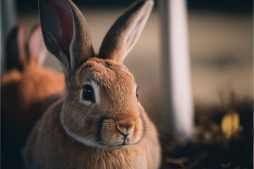 A Fluffy Brown Rabbit with Big Ears