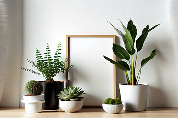 Beautiful Home plants Mockup frame