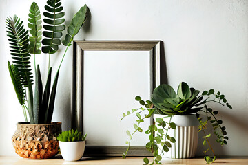 Beautiful Home plants Mockup frame