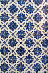 Traditional portuguese and spanish classic tile blue Azulejo background
