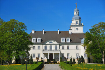 Fototapeta na wymiar Eclectic palace from 1914-16. Koszewo, West Pomeranian Voivodeship, Poland.