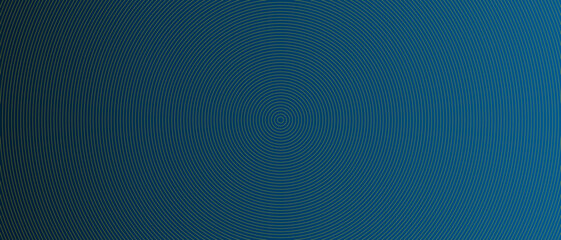 Circle lines pattern on blue background. Circle lines pattern for backdrop, brochure, wallpaper template. Realistic lines with repeat circles texture. Simple geometric background, vector illustration