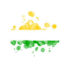 India country flag, watercolor dry brush ink texture illustration. independence Day celebration banner. Paint splash PNG.