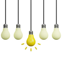 Naklejka premium 3d render of creative light bulb