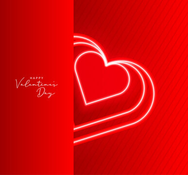 Happy Valentine's Day ready modern design template. intertwined hearts. 14 February valentine's day card.