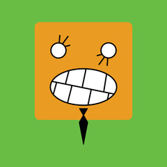illustration vector graphic of crazy face