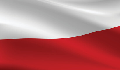 Poland flag background.Waving Poland flag vector