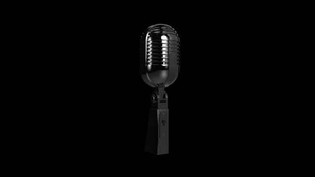 Microphone Transparent Alpha Video 3D Animation