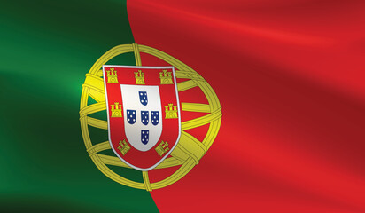 Portugal flag background.Waving Portuguese flag vector