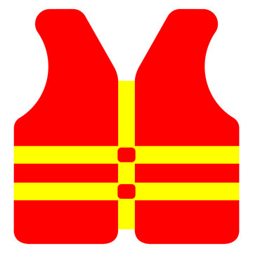 Logo vacaciones de verano. Icono plano aislado chaleco salvavidas